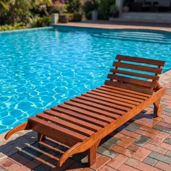 Wooden Sun Lounger (Reclining Teak)