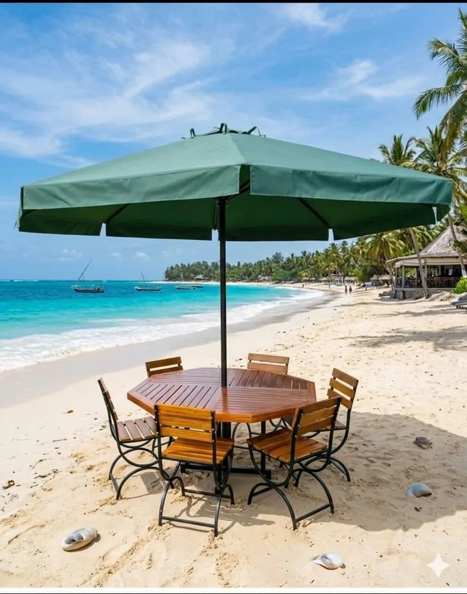 6 seater with metallic and wooden chairs