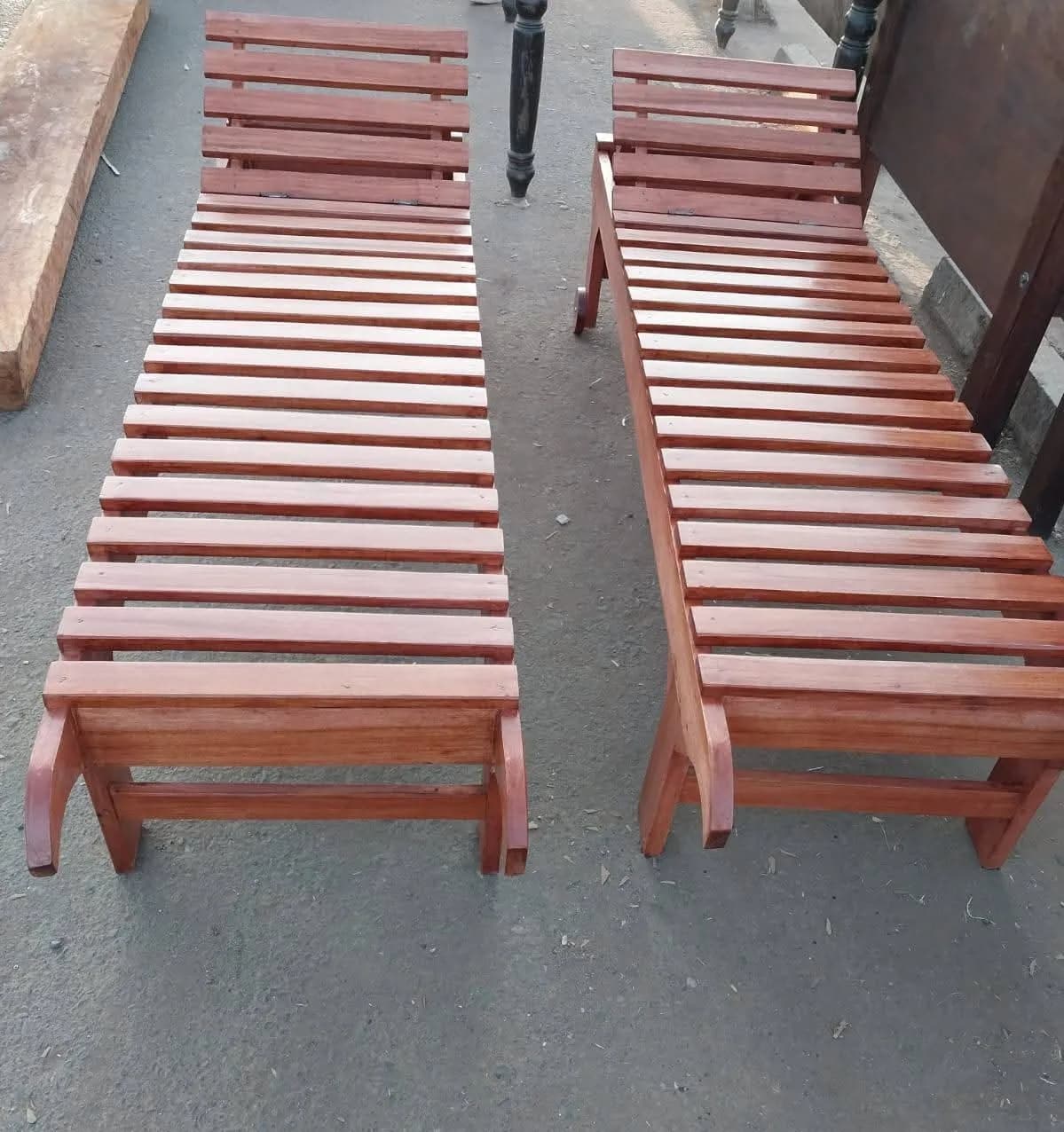 Wooden Sun Lounger (Reclining Teak)