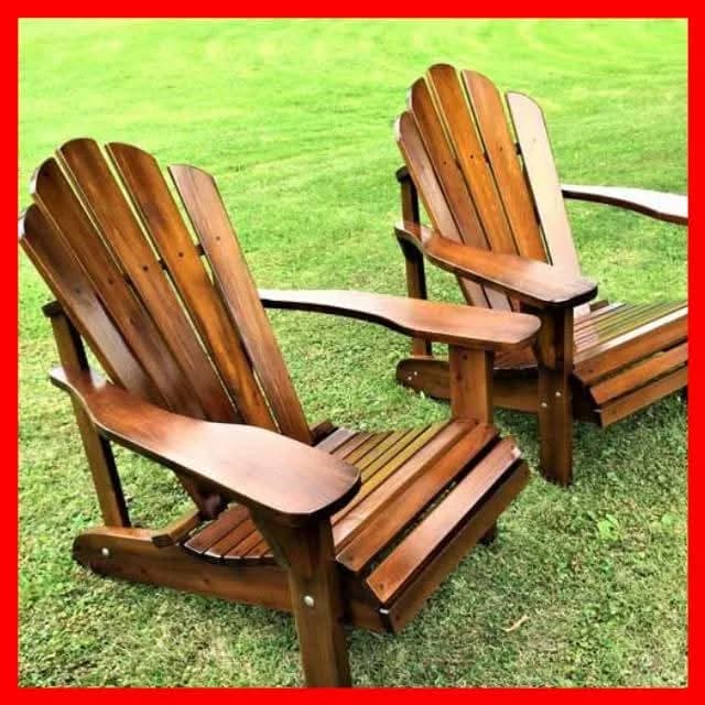 2 Chocolate Mahogany Adirondack Sun Loungers