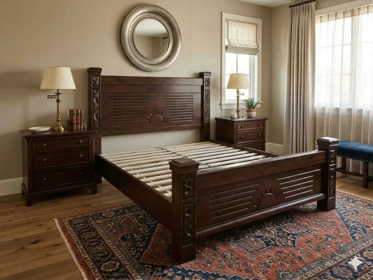 Dark Chocolate 6*6 Mahogany Bed
