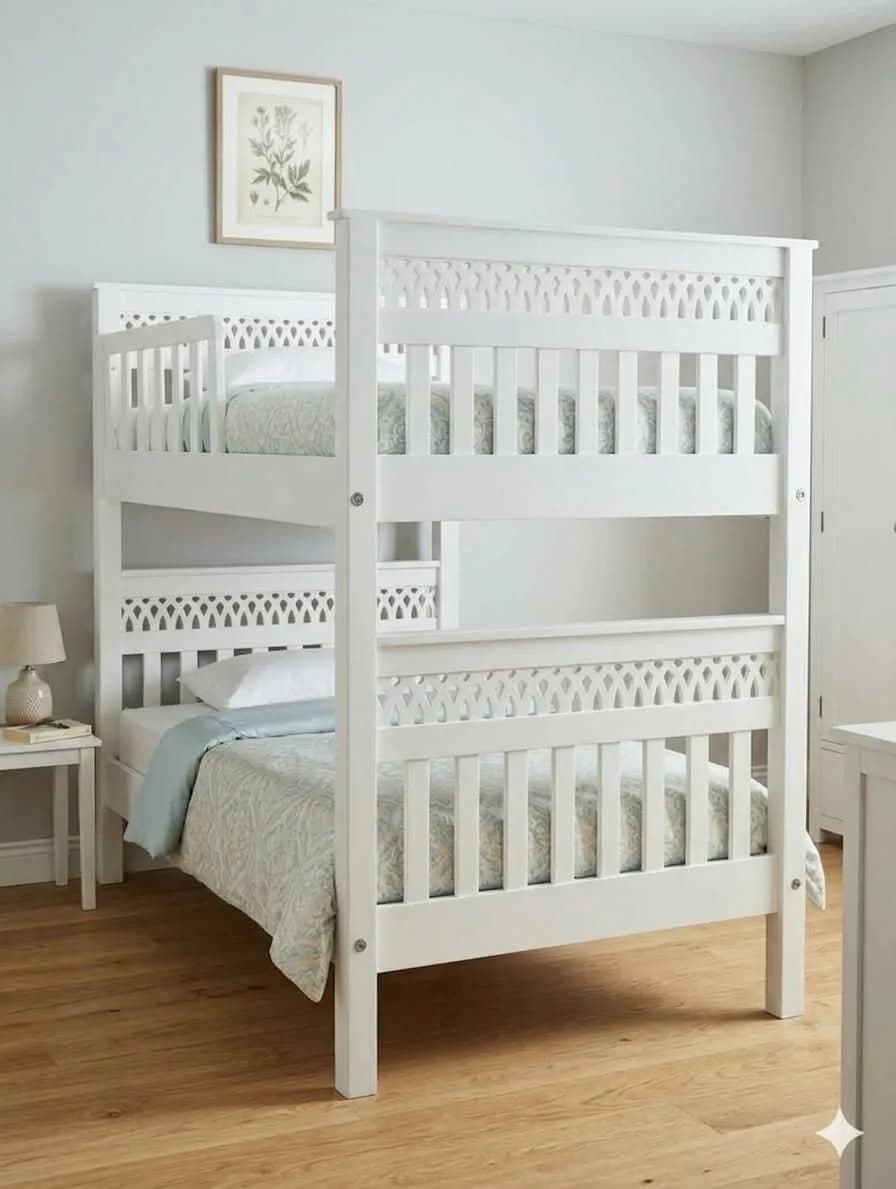 Bright White 4×6 Bunk Bed for Shared Bedrooms