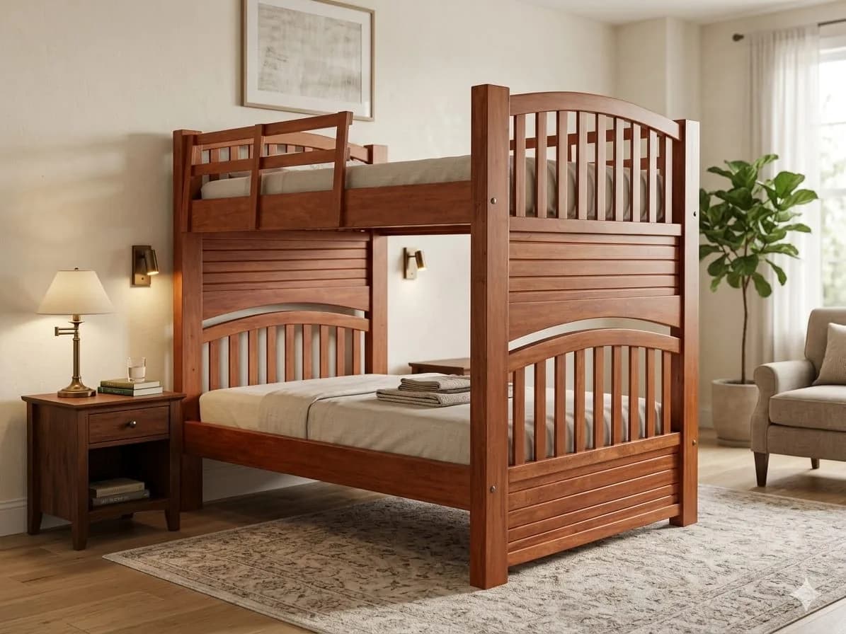 Modern 4×6 Mahogany Bunk Bed