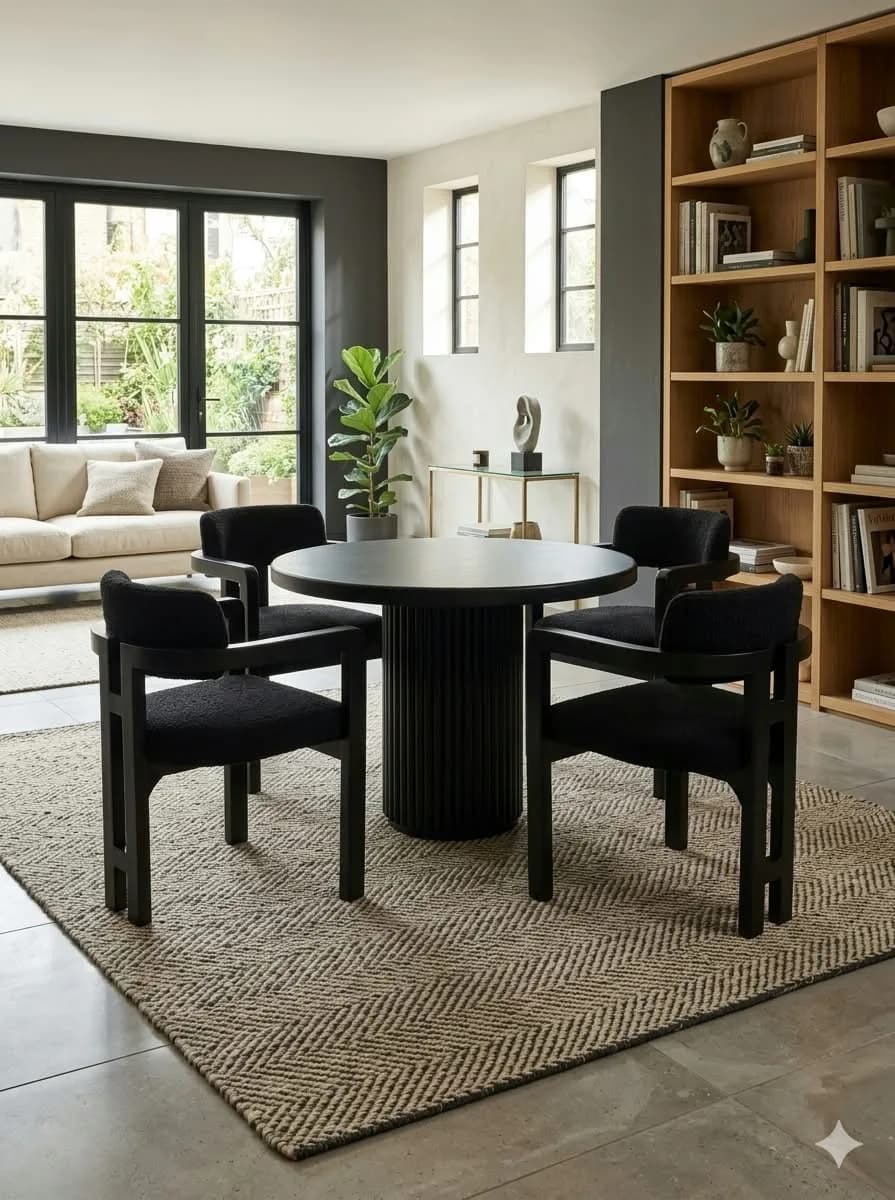 4-seater Dark Chocolate Modern Round Dining Table 58k now 55 k