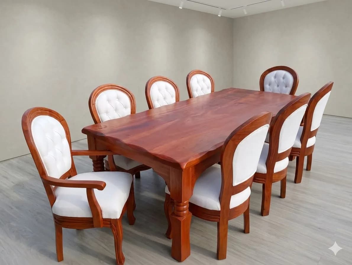 8-Seater Antique Solid Mahogany Dining Table