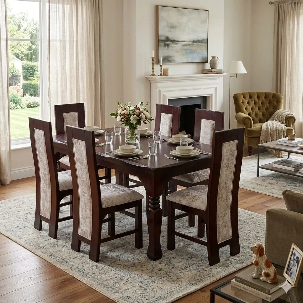 6-Seater Dark Chocolate Rectangular Dining Table