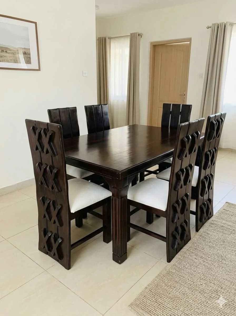 6-Seater Dark Chocolate Dining Table