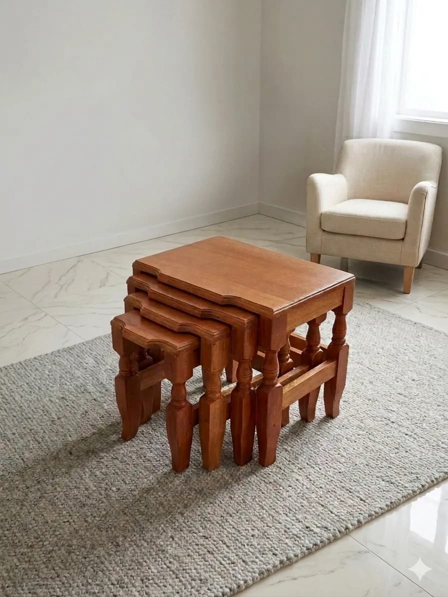 4-Piece Mahogany Nest of Stools (Was: Ksh 27,000 | Now: Ksh 25,000)