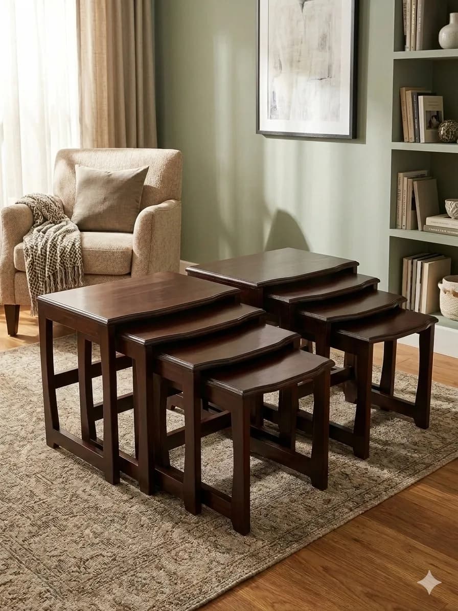 4-Piece Dark Chocolate Nest of Stools (Was: Ksh 16,000 | Now: Ksh 14,500)