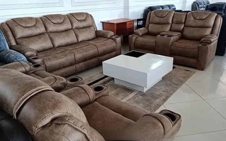 Brown 7-Seater Replica Recliner Sofa Set