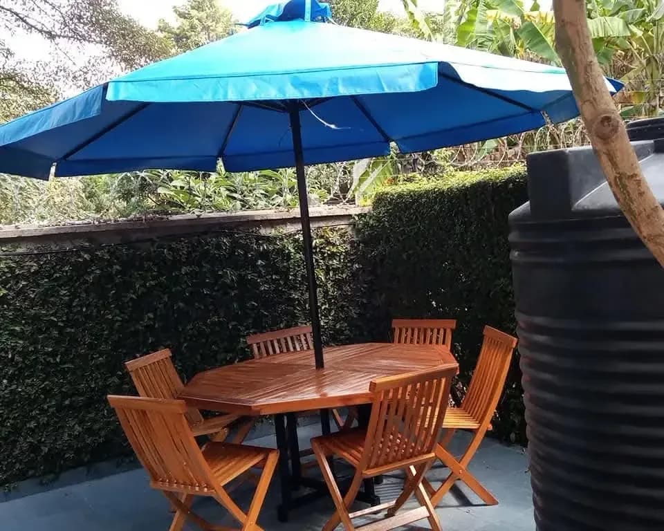 6 Seater Outdoor Garden Set with Wooden Chairs