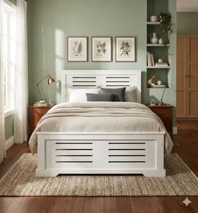 White 5*6 Bed