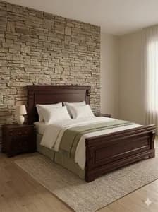 Dark Chocolate Bed with Bedside Table - 6*6