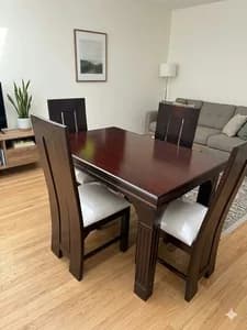 4-Seater Dark Mahogany Dining Table