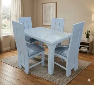 4-Seater White Dining Table