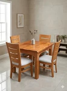 4-Seater Solid Mahogany Dining Table