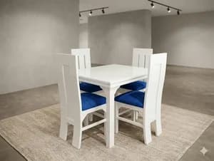 4-Seater White Dining Table