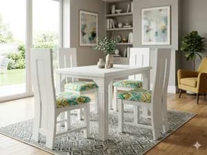4-Seater Elegant White Dining Table