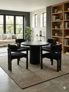 4-seater Dark Chocolate Modern Round Dining Table 58k now 55 k
