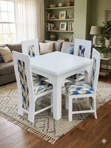 4-Seater Elegant White Dining Table