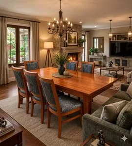 6-Seater Rectangular Solid Mahogany Dining Table