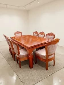 8-Seater Antique Solid Mahogany Dining Table