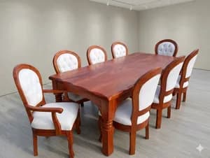 8-Seater Antique Solid Mahogany Dining Table