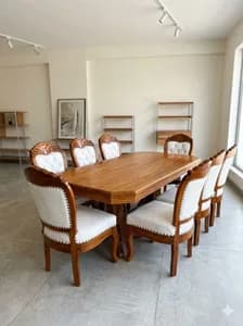 8-Seater Modern Antique Solid Mahogany Dining Table