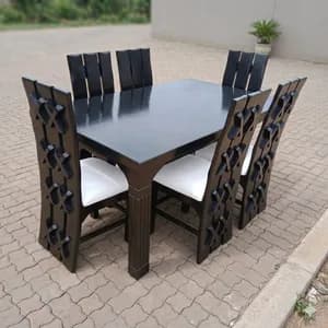 6-Seater Affordable Dark Chocolate Rectangular Dining Table