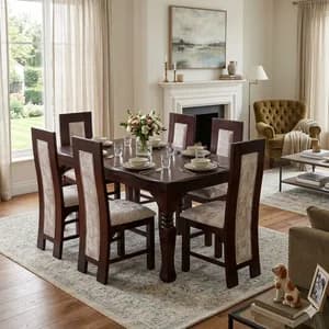 6-Seater Dark Chocolate Rectangular Dining Table