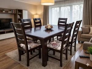 6-Seater Dark Chocolate Rectangular Dining Table