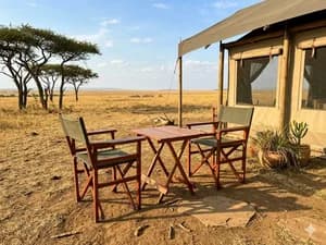 Mahogany Foldable Outdoor Set with 2 Camp Chairs & Centre Table