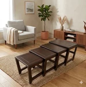 4-Piece Dark Chocolate Nest of Stools (Was: Ksh 16,000 | Now: Ksh 15,000)