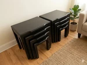 4-Piece Dark Chocolate Nest of Stools (Was: Ksh 16,000 | Now: Ksh 15,500 per set)