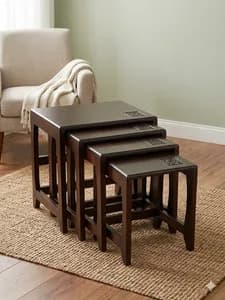 4-Piece Dark Chocolate Nest of Stools (Was: Ksh 16,000 | Now: Ksh 14,500)