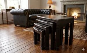 4-Piece Dark Chocolate Nest of Stools (Was: Ksh 16,000 | Now: Ksh 15,500)