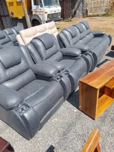 Grey 7-Seater Replica Recliner Sofa Set