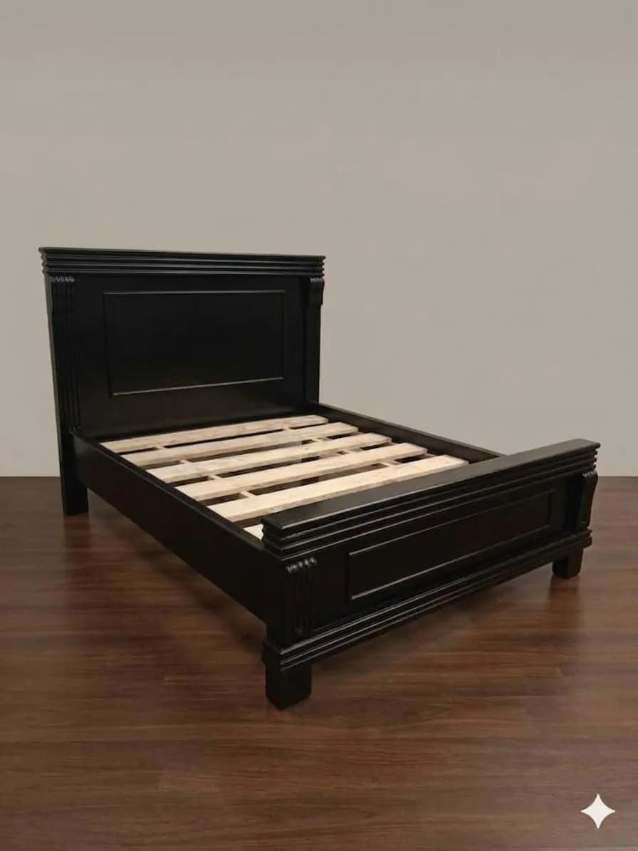 Dark Chocolate Bed with Bedside Table - 6*6