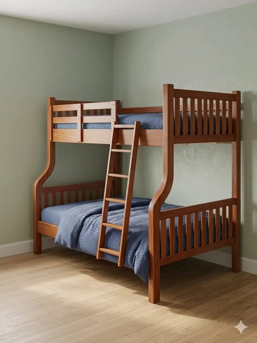 Mahogany Bunk Bed – 4×6 Lower Bed & 3.5×6 Upper Bed