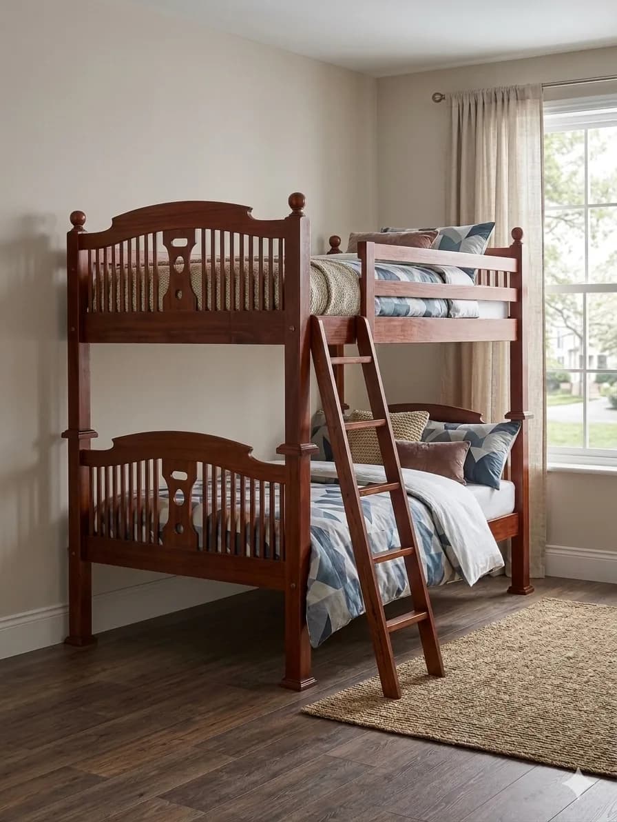 4×6 Dark Chocolate Mahogany Bunk Bed