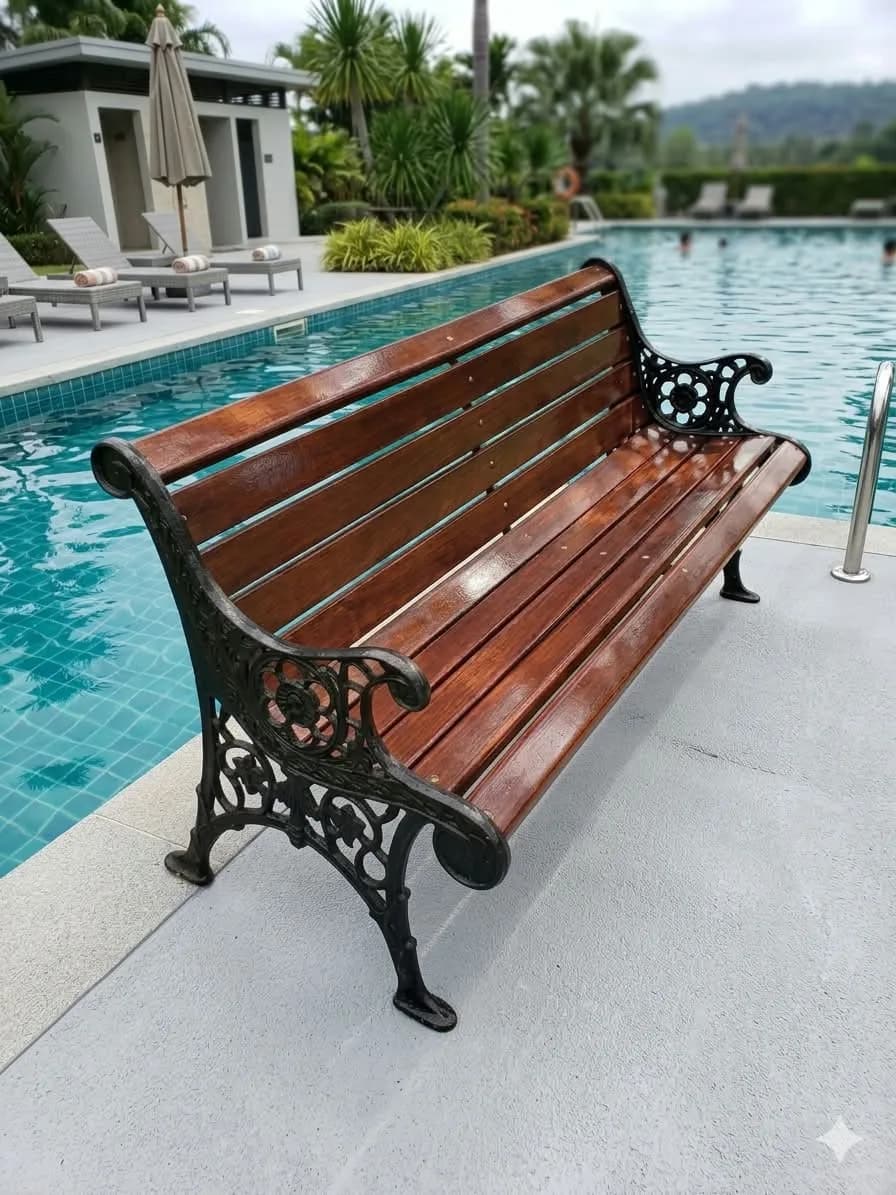 3 Seater Cast Iron and Wooden Garden Bench – Was KSh 29,000, Now KSh 27,000 Each