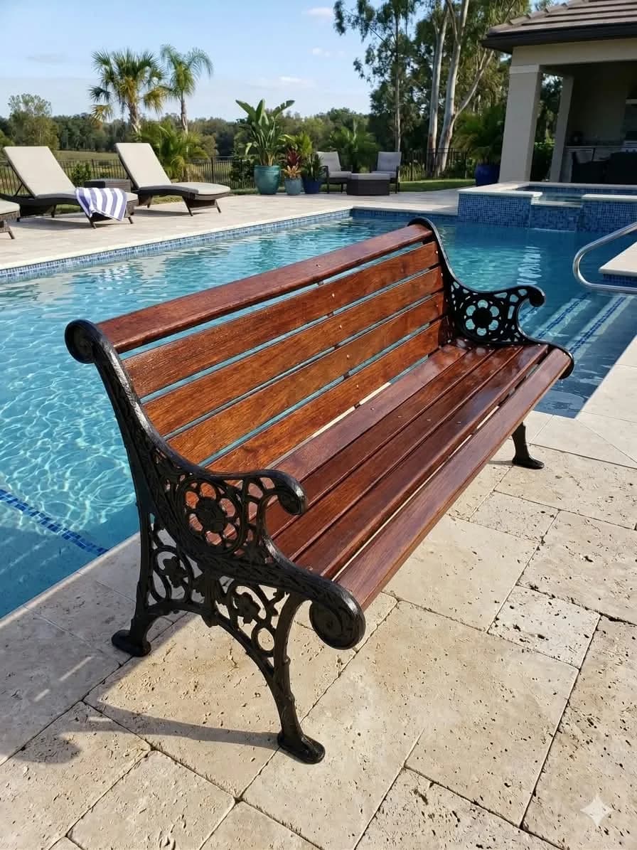 3 Seater Cast Iron and Wooden Garden Bench – Was KSh 29,000, Now KSh 27,000 Each