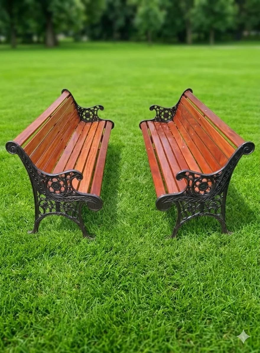 3 Seater Cast Iron and Wooden Garden Bench – Was KSh 29,000, Now KSh 27,000 Each