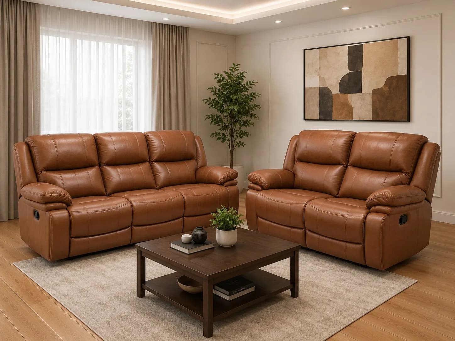 Brown 7-Seater Replica Recliner Sofa Set